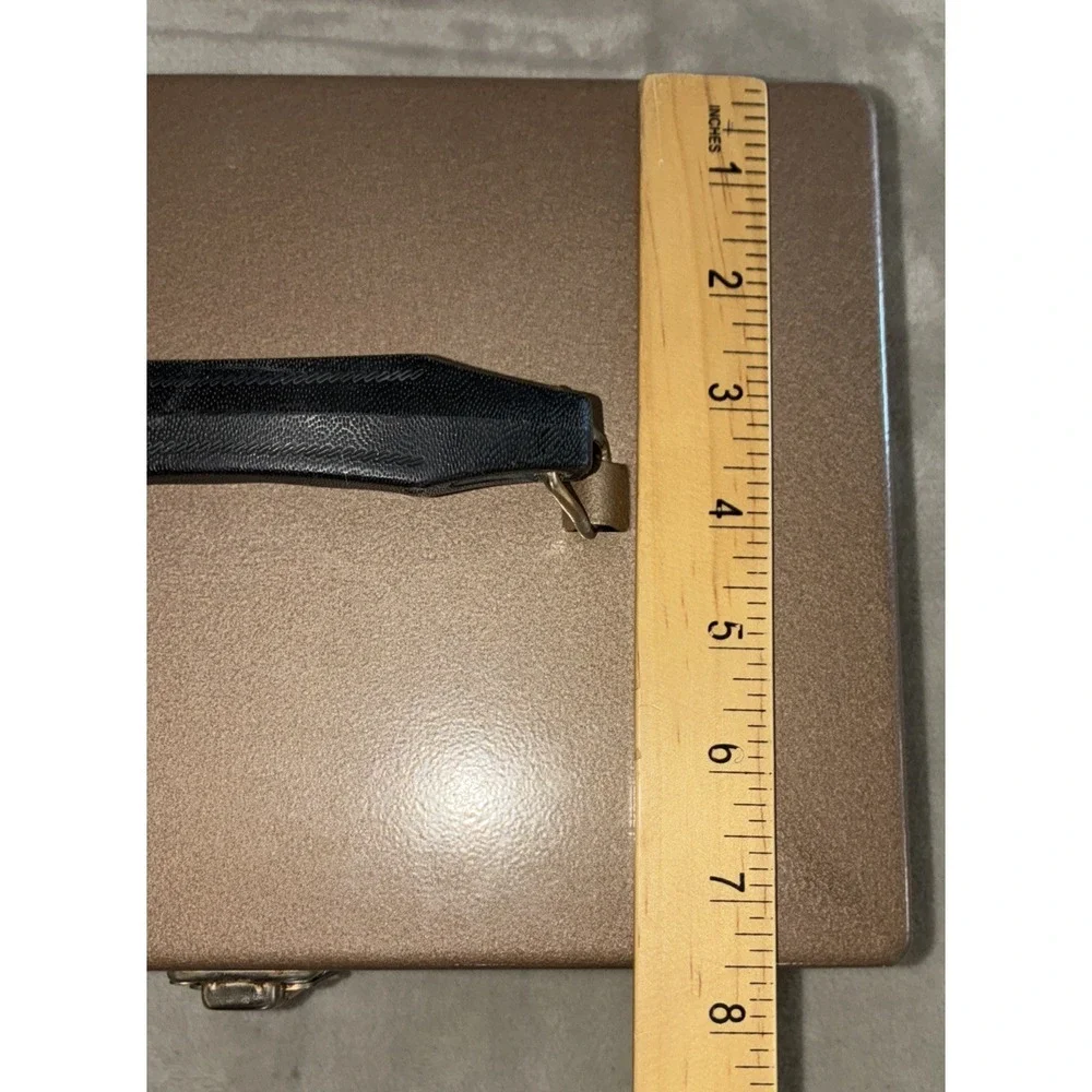Vintage Rockaway Lock Box  Tan Metal Security Cash Safe Strong Box *No Key